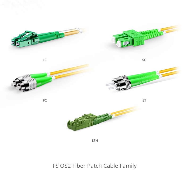 SFPS 1m (3ft) Fiber Patch Cable, 2 Fibers, LC APC Duplex to SC APC Duplex, Single Mode (OS2), Riser (OFNR), 2.0mm, Tight-Buffered, Yellow