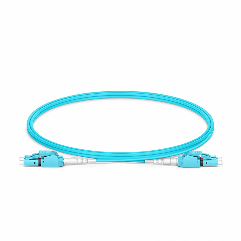 SFPS 1m (3ft) Fiber Patch Cable, 2 Fibers, LC UPC Duplex to LC UPC Duplex Switchable Clip Uniboot, Multimode (OM4), Riser (OFNR), 2.0mm, Aqua