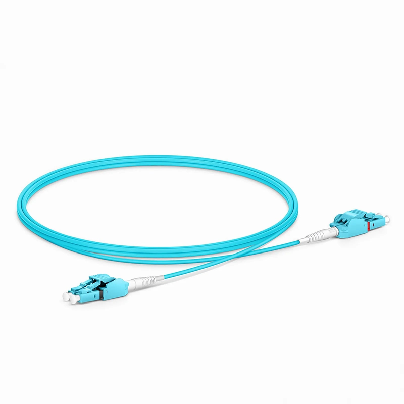 SFPS 1m (3ft) Fiber Patch Cable, 2 Fibers, LC UPC Duplex to LC UPC Duplex Switchable Clip Uniboot, Multimode (OM4), Riser (OFNR), 2.0mm, Aqua