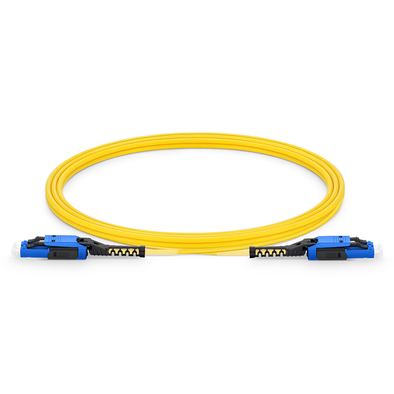 SFPS 5m (16ft) Fiber Patch Cable, 2 Fibers, LC UPC Duplex to LC UPC Duplex Flat Clip with Push-Pull Boot Uniboot, Single Mode (OS2), Riser (OFNR), 2.0mm, Yellow