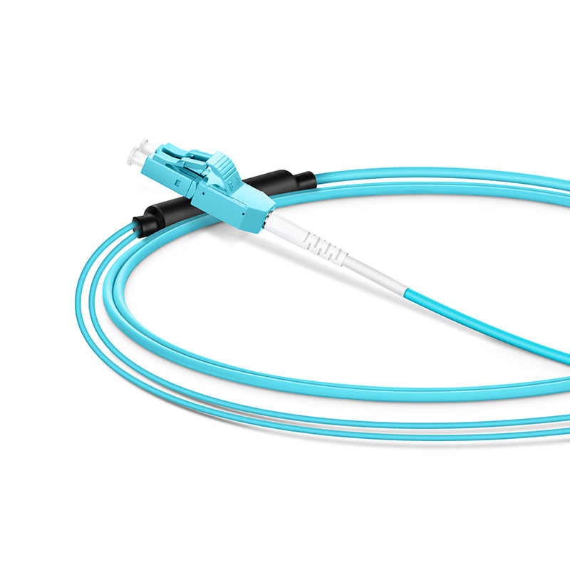 SFPS 1m (3ft) Fiber Patch Cable, 2 Fibers, LC UPC Duplex Standard Clip Uniboot to SC UPC Duplex, Multimode (OM4), Riser (OFNR), 2.0/0.9mm, Aqua