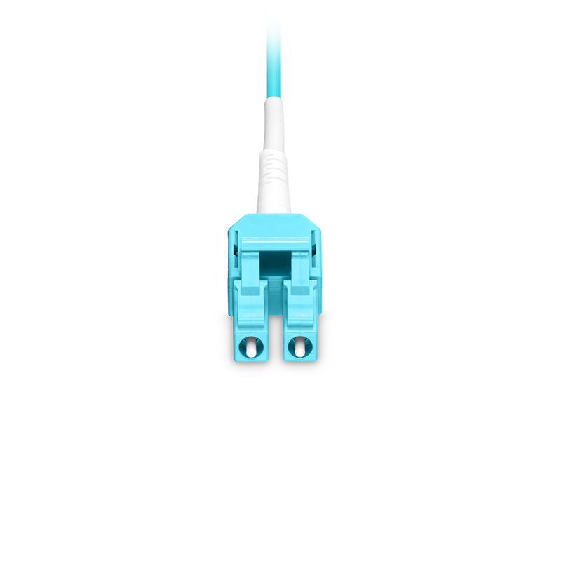 SFPS 1m (3ft) Fiber Patch Cable, 2 Fibers, LC UPC Duplex Standard Clip Uniboot to SC UPC Duplex, Multimode (OM4), Riser (OFNR), 2.0/0.9mm, Aqua