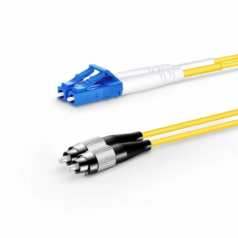 SFPS 2m (7ft) Fiber Patch Cable, 2 Fibers, LC UPC Duplex to FC UPC, Single Mode (OS2), Riser (OFNR), 2.0mm, Tight-Buffered, Yellow