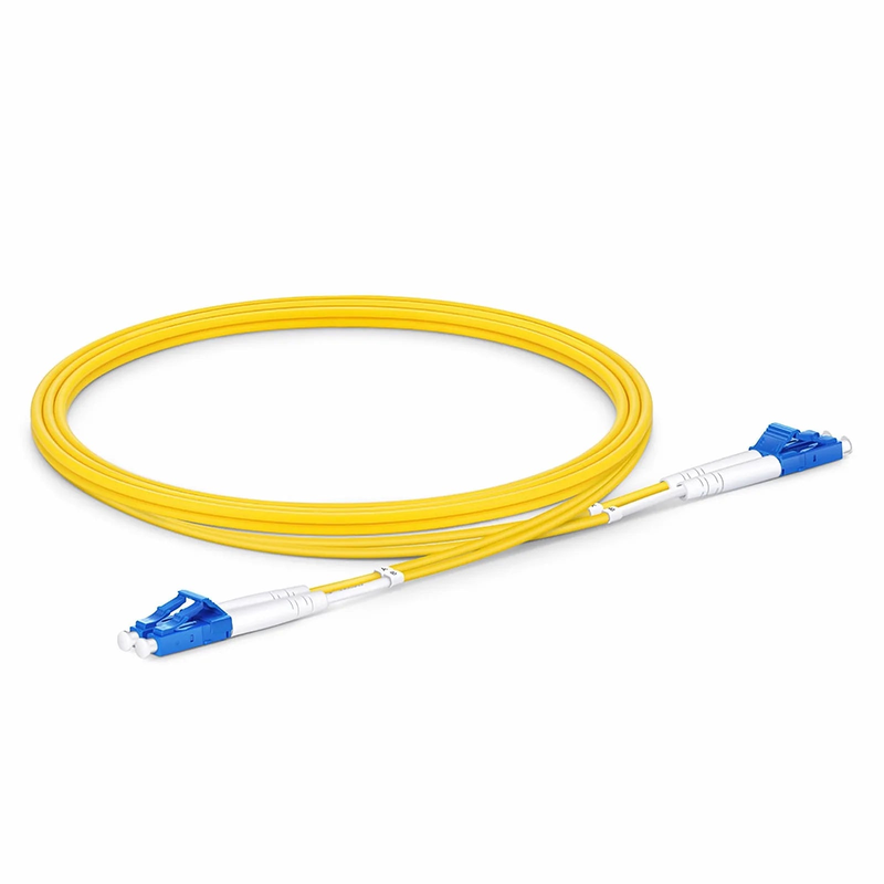 SFPS 1m (3ft) Fiber Patch Cable, 2 Fibers, LC UPC Duplex to LC UPC Duplex, Single Mode (OS2), Riser (OFNR), 2.0mm, Tight-Buffered, Yellow, 10 Pcs/Pack