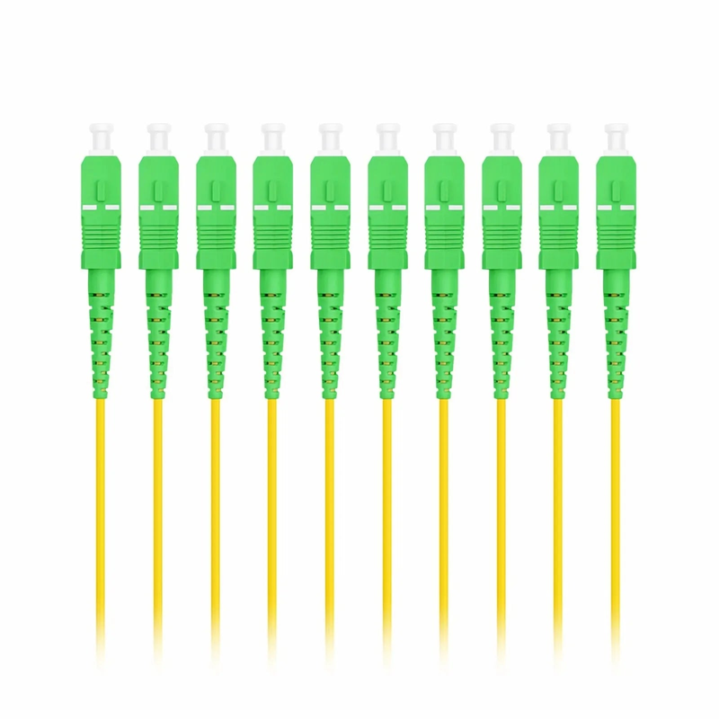 SFPS 1m (3ft) Fiber Patch Cable, 1 Fiber, SC APC Simplex to SC APC Simplex, Single Mode (OS2), Riser (OFNR), 2.0mm, Tight-Buffered, Yellow, 10 Pcs/Pack