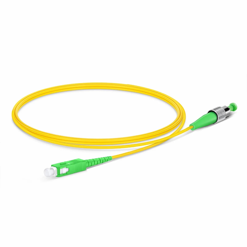 SFPS 1m (3ft) Fiber Patch Cable, 1 Fiber, SC APC Simplex to FC APC Simplex, Single Mode (OS2), Riser (OFNR), 2.0mm, Tight-Buffered, Yellow