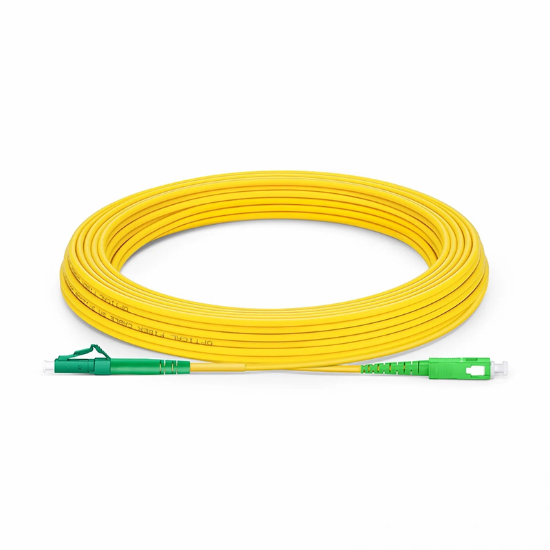 SFPS 10m (33ft) Fiber Patch Cable, 1 Fiber, LC APC Simplex to SC APC Simplex, Single Mode (OS2), Riser (OFNR), 2.0mm, Tight-Buffered, Yellow