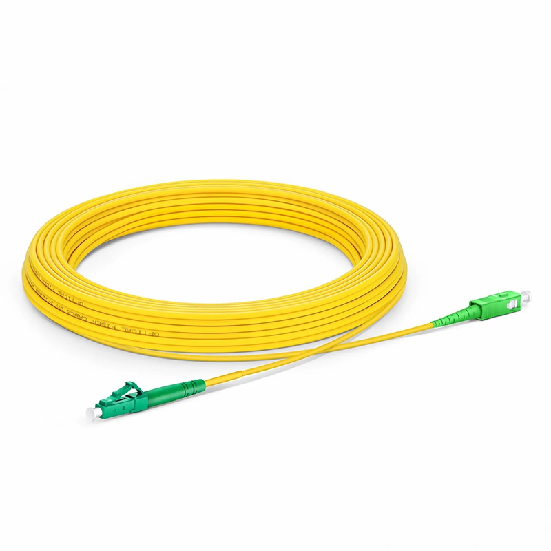 SFPS 10m (33ft) Fiber Patch Cable, 1 Fiber, LC APC Simplex to SC APC Simplex, Single Mode (OS2), Riser (OFNR), 2.0mm, Tight-Buffered, Yellow