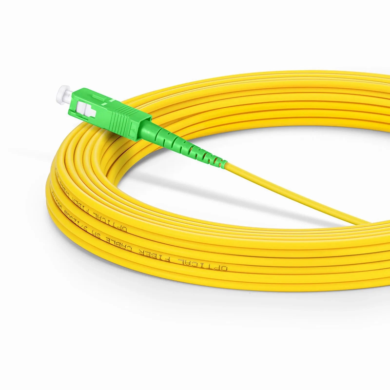 SFPS 10m (33ft) Fiber Patch Cable, 1 Fiber, LC APC Simplex to SC APC Simplex, Single Mode (OS2), Riser (OFNR), 2.0mm, Tight-Buffered, Yellow