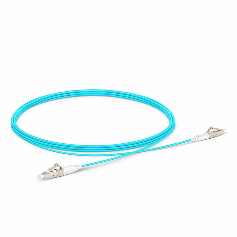 SFPS 3m (10ft) Fiber Patch Cable, 1 Fiber, LC UPC Simplex to LC UPC Simplex, Multimode (OM4), Riser (OFNR), 1.2mm, Tight-Buffered, Aqua