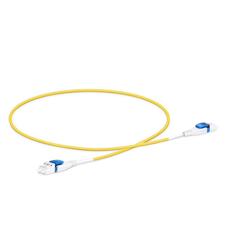 SFPS 0.5m (1.6ft) Fiber Patch Cable, 2 Fibers, LC UPC Duplex to LC UPC Duplex Flat Clip Uniboot, Single Mode (OS2), Riser (OFNR), 2.0mm, Yellow