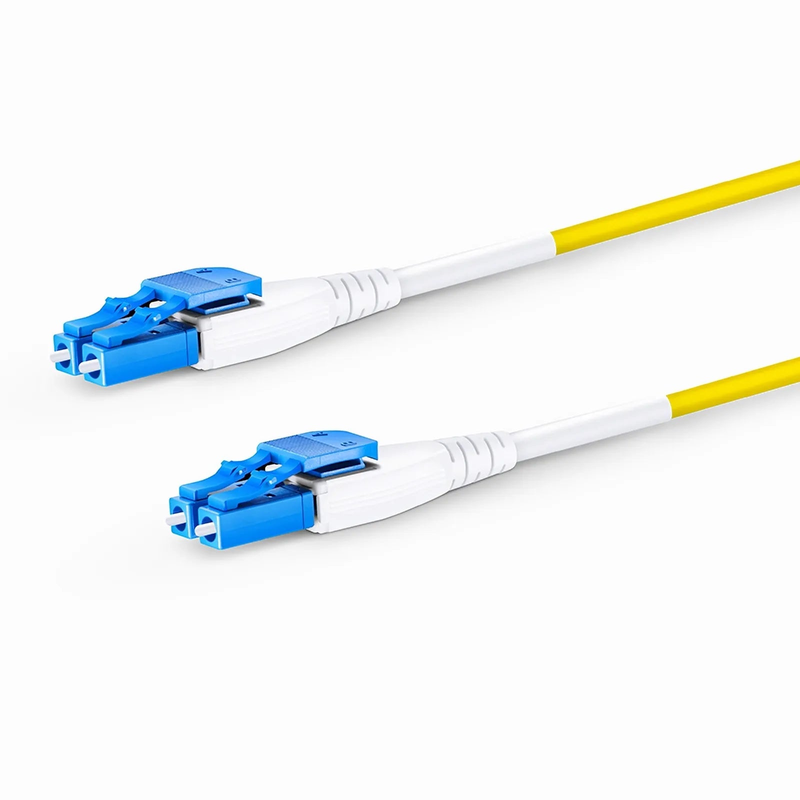 SFPS 0.5m (1.6ft) Fiber Patch Cable, 2 Fibers, LC UPC Duplex to LC UPC Duplex Flat Clip Uniboot, Single Mode (OS2), Riser (OFNR), 2.0mm, Yellow