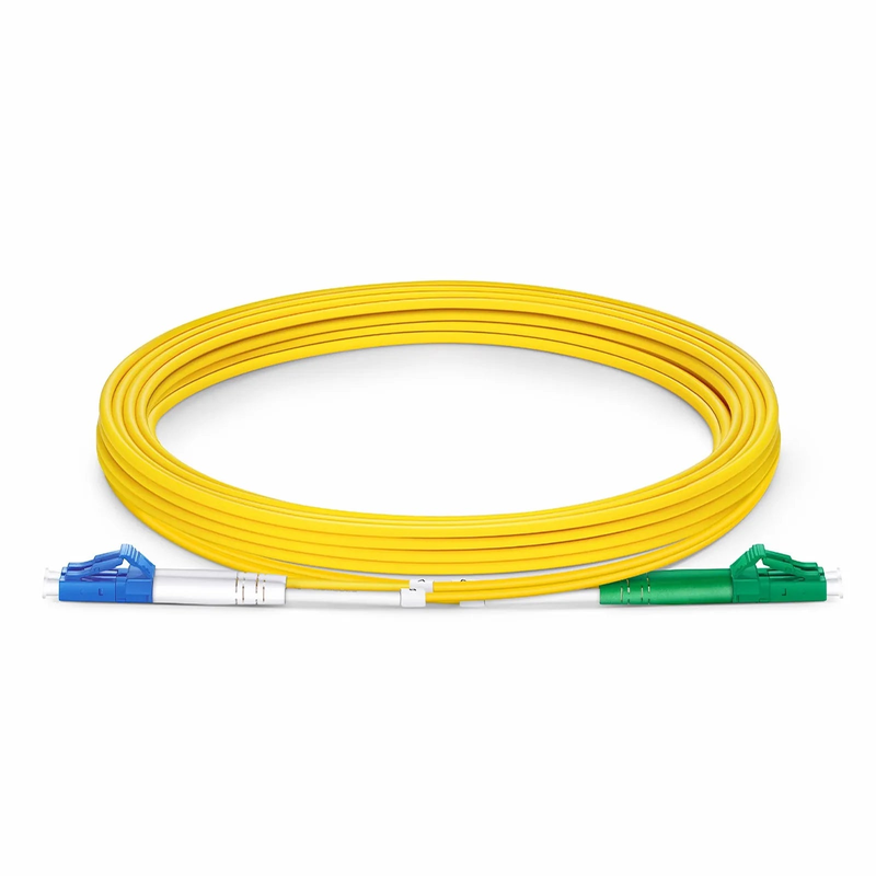 SFPS 3m (10ft) Fiber Patch Cable, 2 Fibers, LC UPC Duplex to LC APC Duplex, Single Mode (OS2), Riser (OFNR), 2.0mm, Tight-Buffered, Yellow
