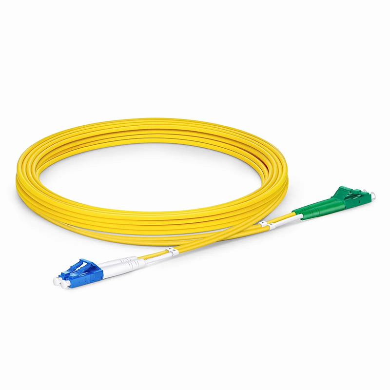 SFPS 3m (10ft) Fiber Patch Cable, 2 Fibers, LC UPC Duplex to LC APC Duplex, Single Mode (OS2), Riser (OFNR), 2.0mm, Tight-Buffered, Yellow