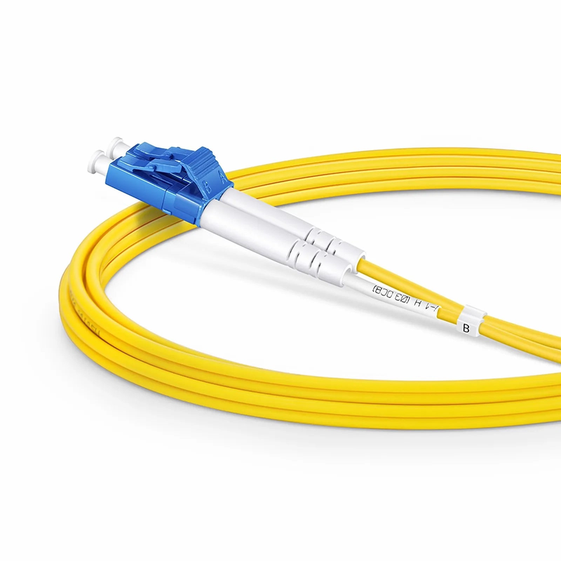 SFPS 2m (7ft) Fiber Patch Cable, 2 Fibers, LC UPC Duplex to LC APC Duplex, Single Mode (OS2), Riser (OFNR), 2.0mm, Tight-Buffered, Yellow