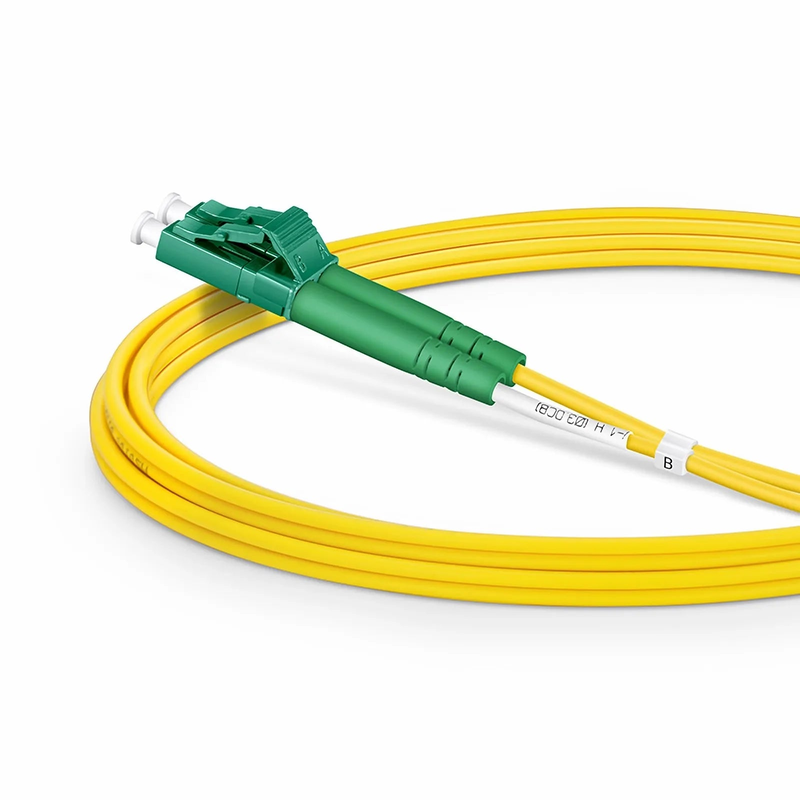 SFPS 2m (7ft) Fiber Patch Cable, 2 Fibers, LC UPC Duplex to LC APC Duplex, Single Mode (OS2), Riser (OFNR), 2.0mm, Tight-Buffered, Yellow