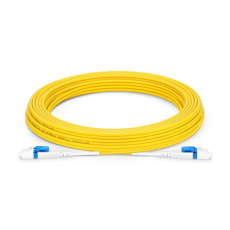 SFPS 10m (33ft) Fiber Patch Cable, 2 Fibers, LC UPC Duplex to LC UPC Duplex Flat Clip Uniboot, Single Mode (OS2), LSZH, 2.0mm,Yellow