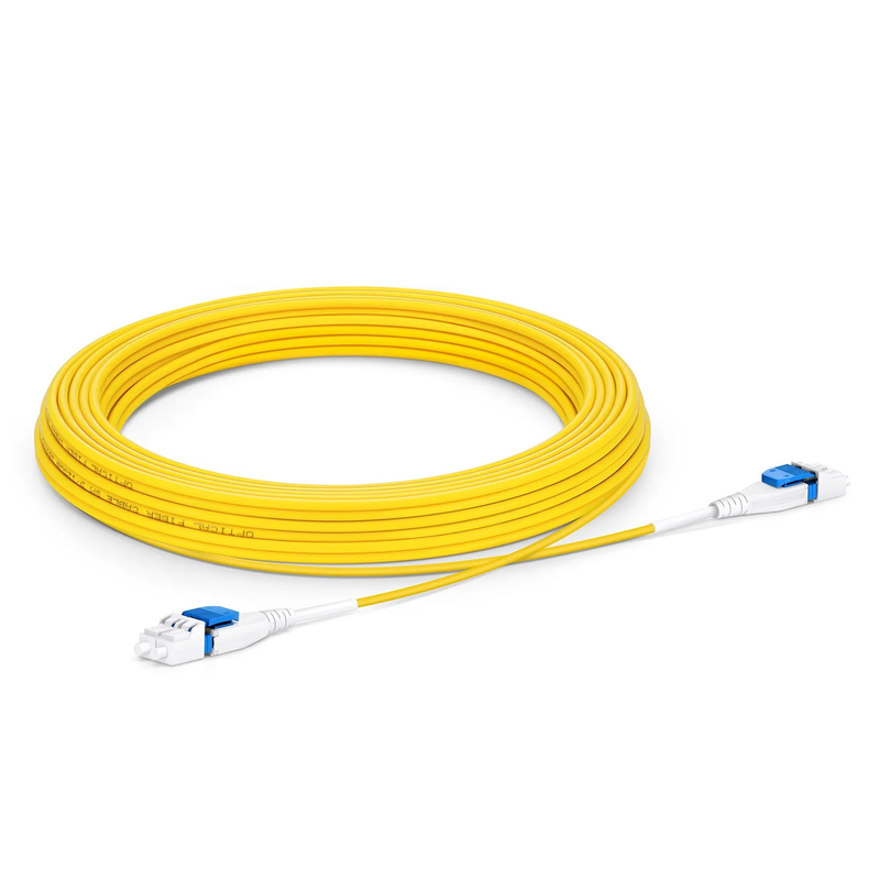 SFPS 10m (33ft) Fiber Patch Cable, 2 Fibers, LC UPC Duplex to LC UPC Duplex Flat Clip Uniboot, Single Mode (OS2), LSZH, 2.0mm,Yellow