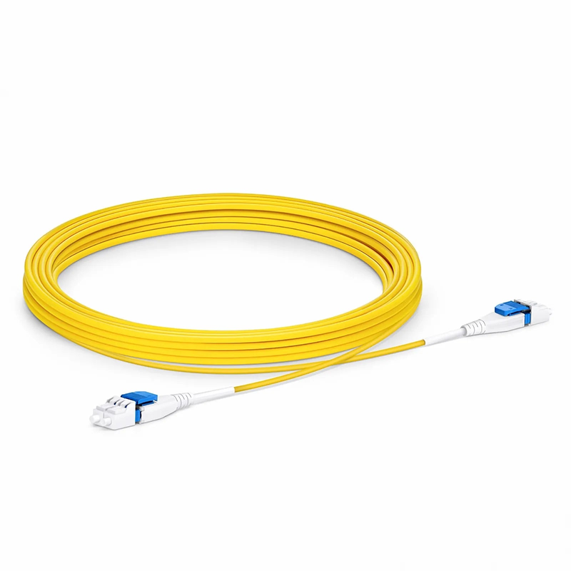 SFPS 5m (16ft) Fiber Patch Cable, 2 Fibers, LC UPC Duplex to LC UPC Duplex Flat Clip Uniboot, Single Mode (OS2), LSZH, 2.0mm,Yellow