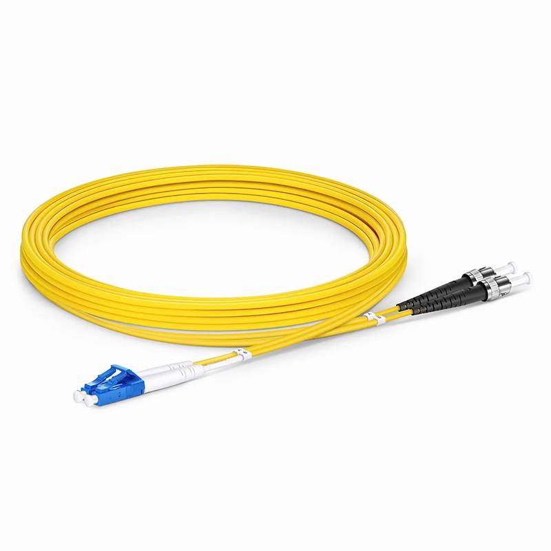 SFPS 3m (10ft) Fiber Patch Cable, 2 Fibers, LC UPC Duplex to ST UPC, Single Mode (OS2), LSZH, 2.0mm, Tight-Buffered, Yellow