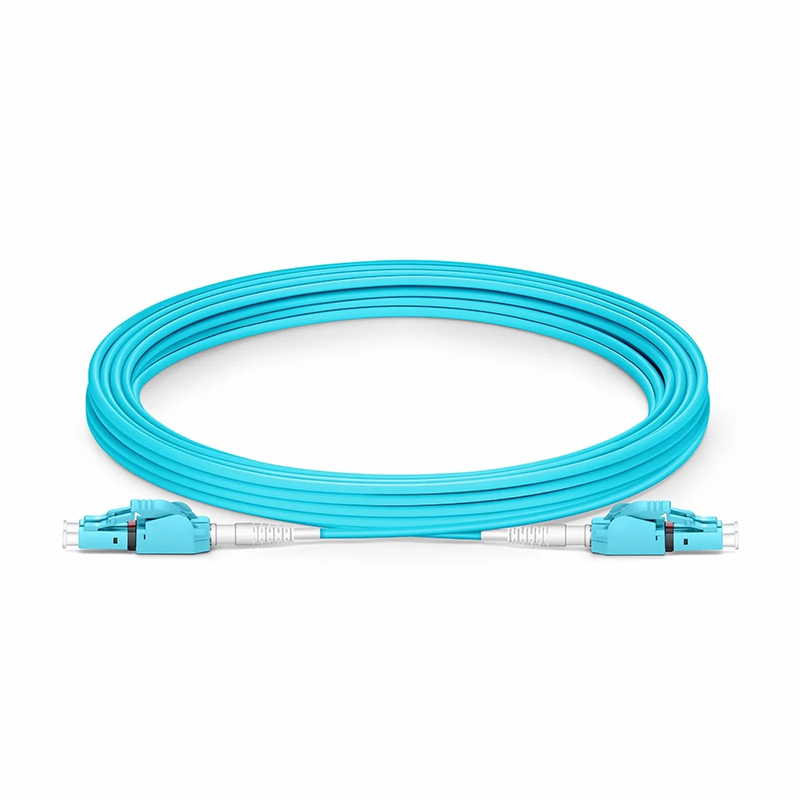 SFPS 5m (16ft) Fiber Patch Cable, 2 Fibers, LC UPC Duplex to LC UPC Duplex Switchable Clip Uniboot, Multimode (OM4), Riser (OFNR), 2.0mm, Aqua