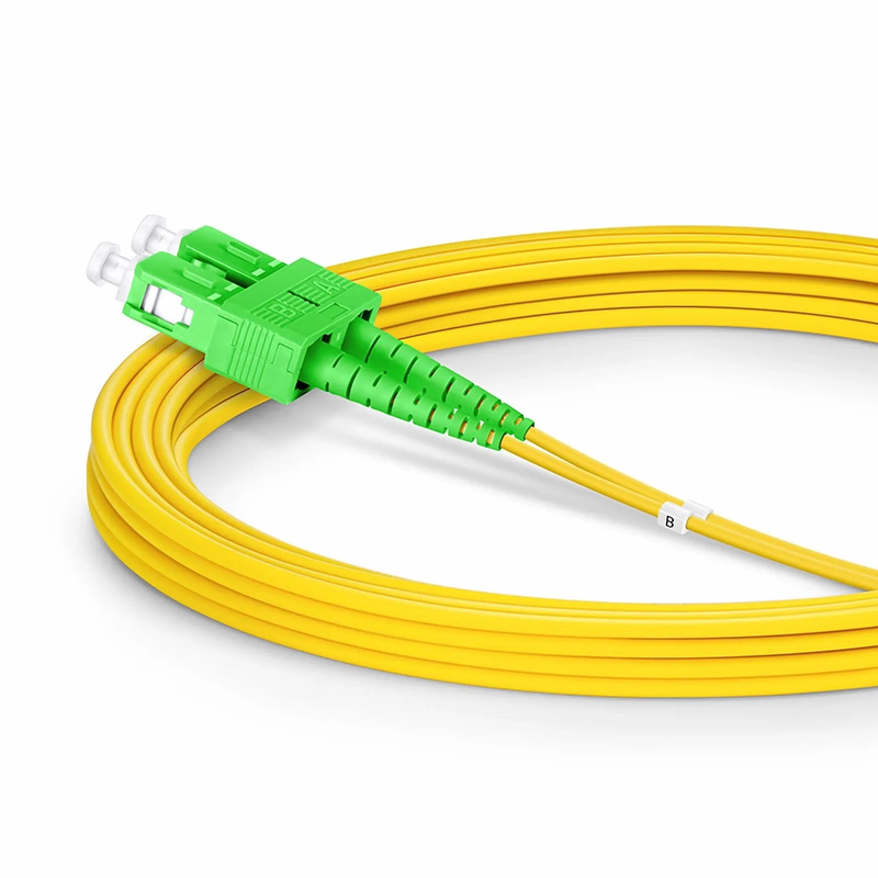 SFPS 3m (10ft) Fiber Patch Cable, 2 Fibers, LC APC Duplex to SC APC Duplex, Single Mode (OS2), Riser (OFNR), 2.0mm, Tight-Buffered, Yellow
