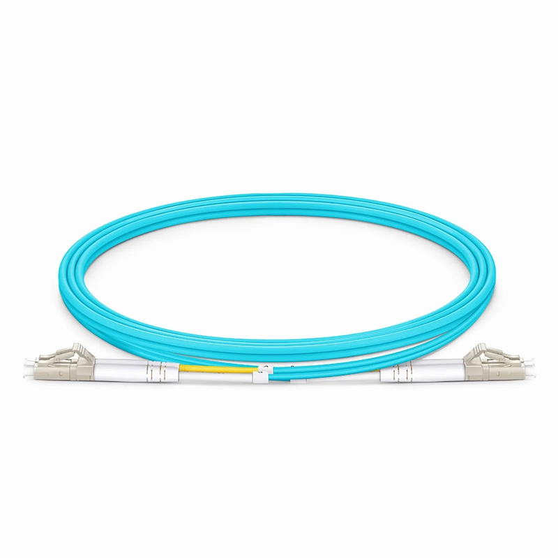 SFPS 1m (3ft) Fiber Patch Cable, 2 Fibers, LC UPC Duplex to LC UPC Duplex, Multimode (OM4), Riser (OFNR), 2.0mm, Tight-Buffered, Aqua, 10 Pcs/Pack