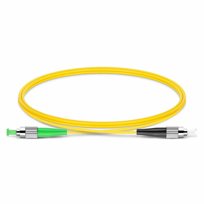SFPS 1m (3ft) Fiber Patch Cable, 1 Fiber, FC APC Simplex to FC UPC Simplex, Single Mode (OS2), Riser (OFNR), 2.0mm, Tight-Buffered, Yellow