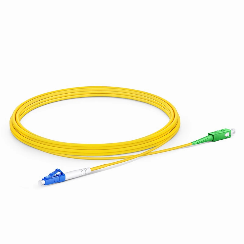 SFPS 3m (10ft) Fiber Patch Cable, 1 Fiber, LC UPC Simplex to SC APC Simplex, Single Mode (OS2), Riser (OFNR), 2.0mm, Tight-Buffered, Yellow, 10 Pcs/Pack