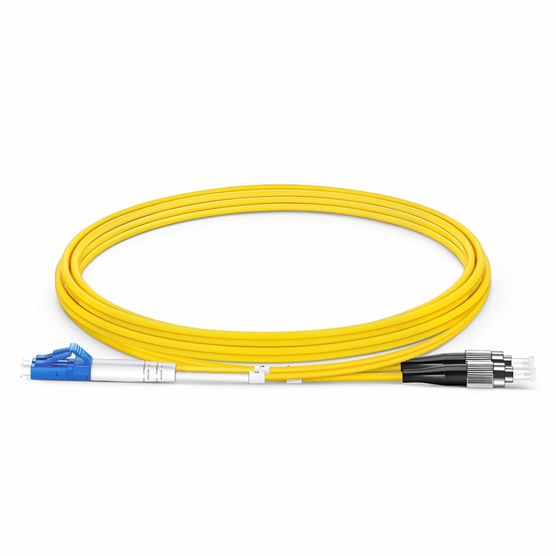 SFPS 2m (7ft) Fiber Patch Cable, 2 Fibers, LC UPC Duplex to FC UPC, Single Mode (OS2), Riser (OFNR), 2.0mm, Tight-Buffered, Yellow