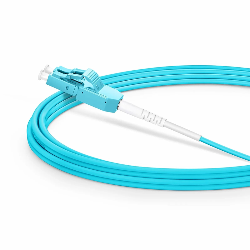 SFPS 3m (10ft) Fiber Patch Cable, 2 Fibers, LC UPC Duplex to LC UPC Duplex Standard Clip Uniboot, Multimode (OM3), Riser (OFNR), 2.0mm, Aqua