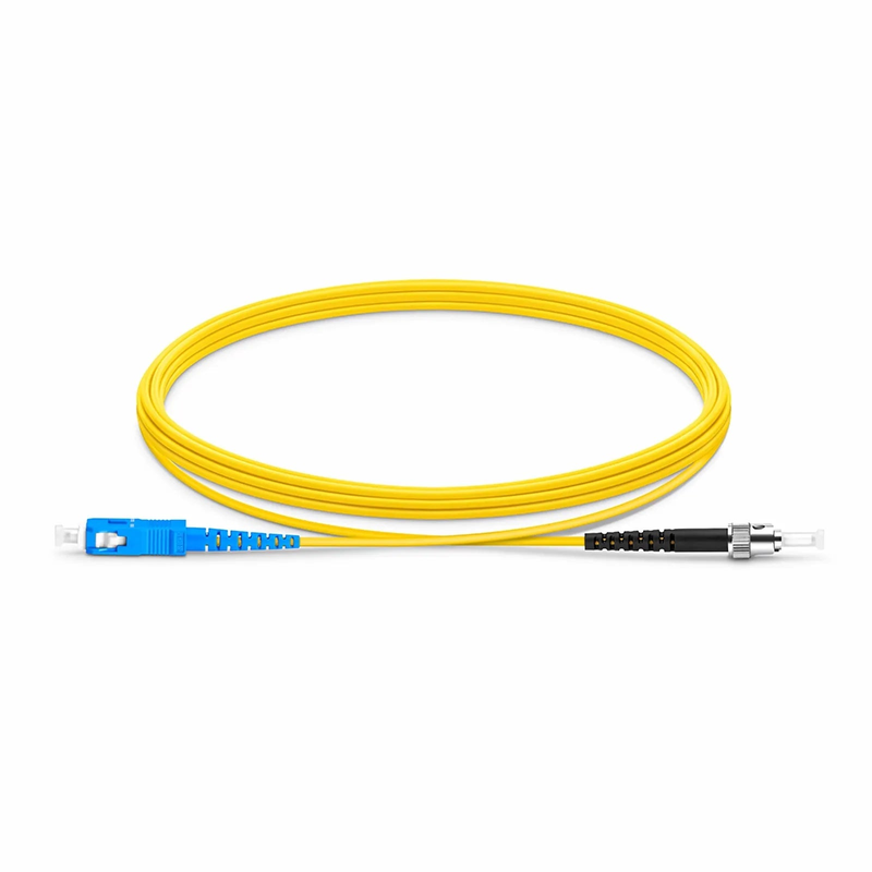 SFPS 3m (10ft) Fiber Patch Cable, 1 Fiber, SC UPC Simplex to ST UPC Simplex, Single Mode (OS2), Riser (OFNR), 1.6mm, Tight-Buffered, Yellow