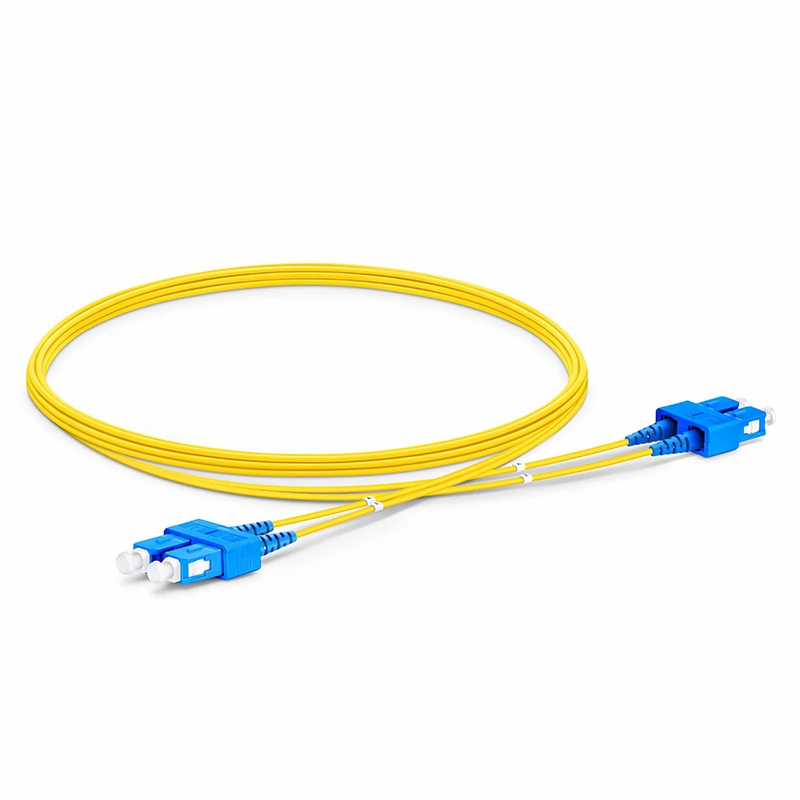 SFPS 3m (10ft) Fiber Patch Cable, 2 Fibers, SC UPC Duplex to SC UPC Duplex, Single Mode (OS2), Riser (OFNR), 1.2mm, Tight-Buffered, Yellow