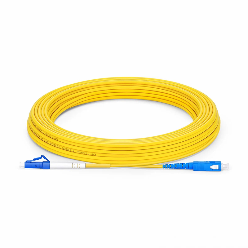SFPS 10m (33ft) Fiber Patch Cable, 1 Fiber, LC UPC Simplex to SC UPC Simplex, Single Mode (OS2), Riser (OFNR), 2.0mm, Tight-Buffered, Yellow