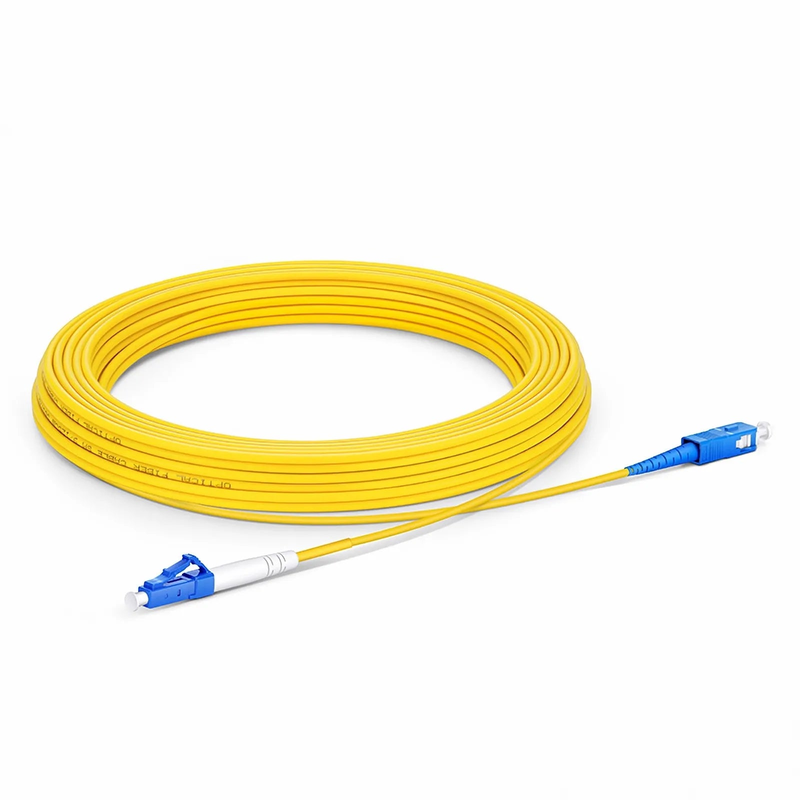 SFPS 10m (33ft) Fiber Patch Cable, 1 Fiber, LC UPC Simplex to SC UPC Simplex, Single Mode (OS2), Riser (OFNR), 2.0mm, Tight-Buffered, Yellow