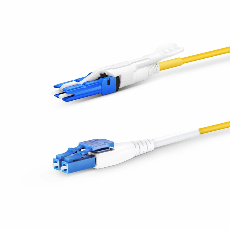 SFPS 1m (3ft) Fiber Patch Cable, 2 Fibers, CSA UPC Duplex to LC UPC Duplex Flat Clip Uniboot, Single Mode (OS2), Riser (OFNR), 2.0mm, Yellow, for 200/400G Network Connection