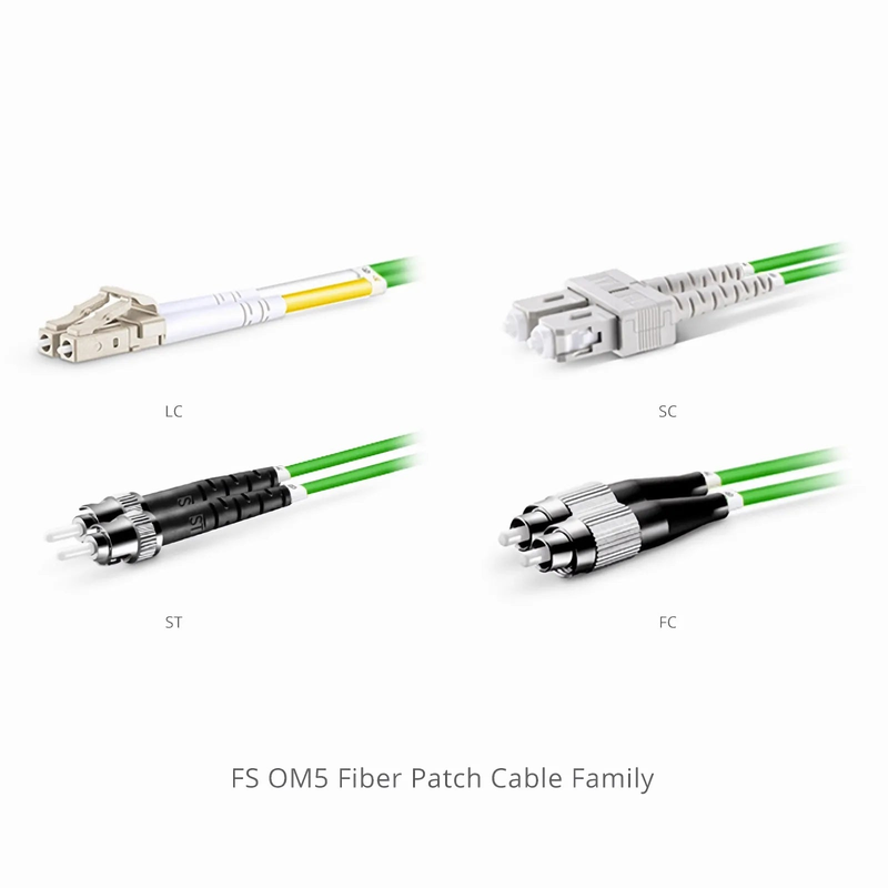 SFPS 10m (33ft) Fiber Patch Cable, 2 Fibers, LC UPC Duplex to LC UPC Duplex, Multimode (OM5), Riser (OFNR), 2.0mm, Tight-Buffered, Lime Green