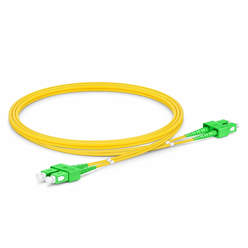 SFPS 1m (3ft) Fiber Patch Cable, 2 Fibers, SC APC Duplex to SC APC Duplex, Single Mode (OS2), LSZH, 2.0mm, Tight-Buffered, Yellow