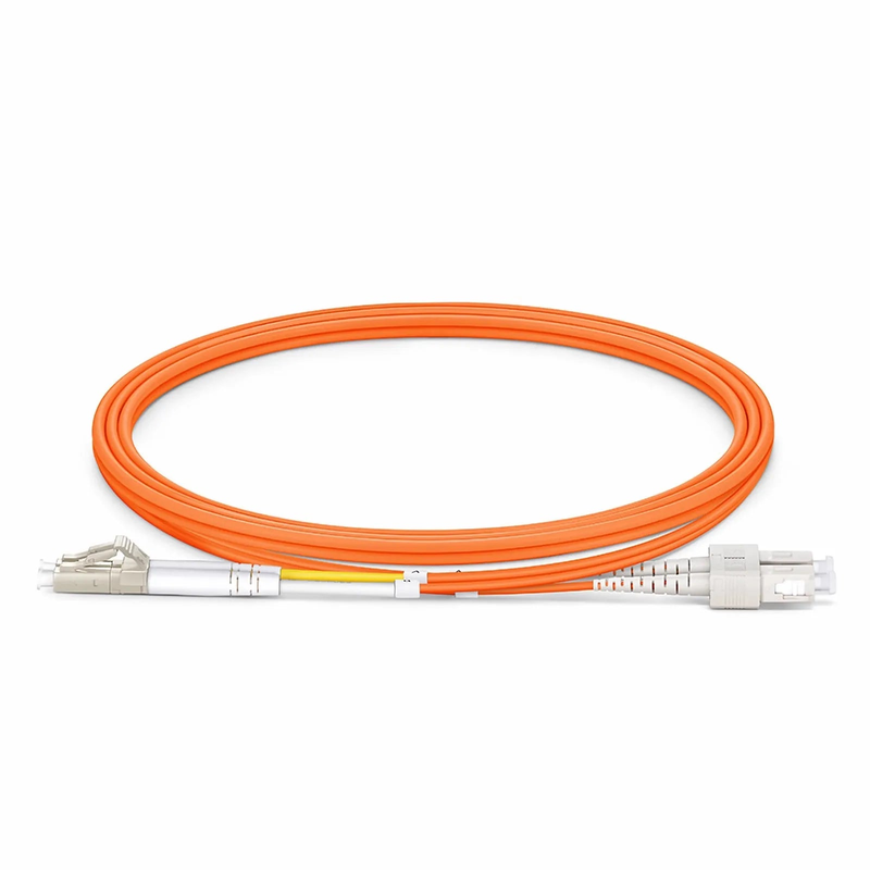 SFPS 1m (3ft) Fiber Patch Cable, 2 Fibers, G.651, LC UPC Duplex to SC UPC Duplex, Multimode (OM1), Riser (OFNR), 2.0mm, Tight-Buffered, Orange