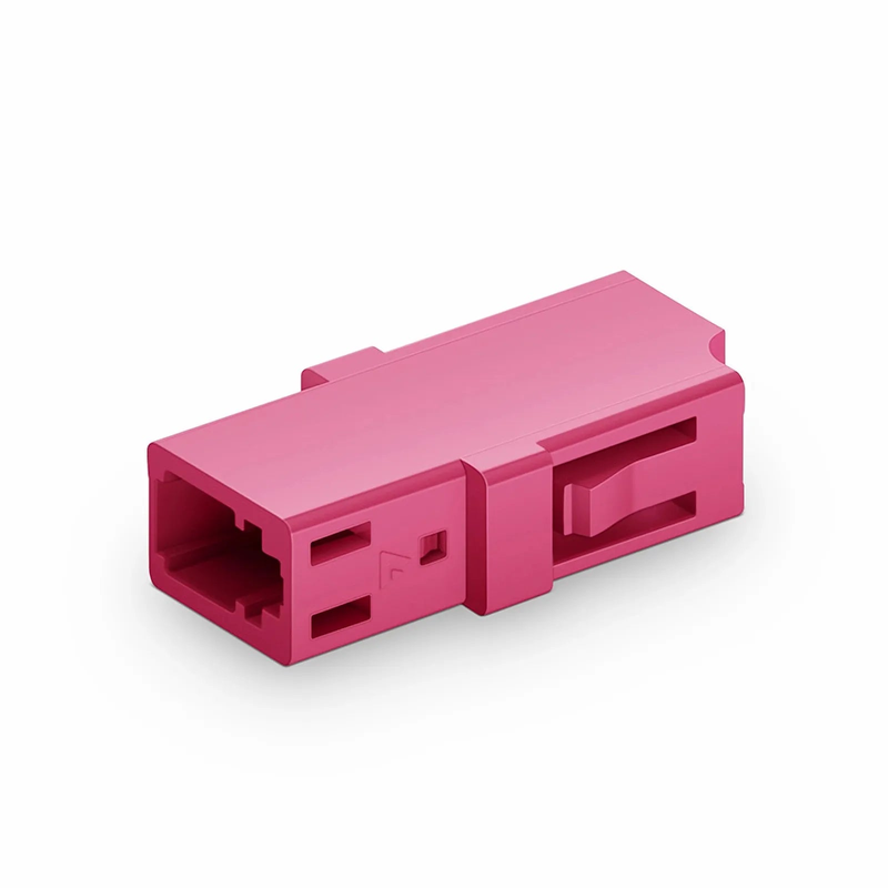 SFPS LC/UPC to LC/UPC Simplex OM4 Multimode Plastic Fiber Optic Adapter/Coupler without Flange, Violet