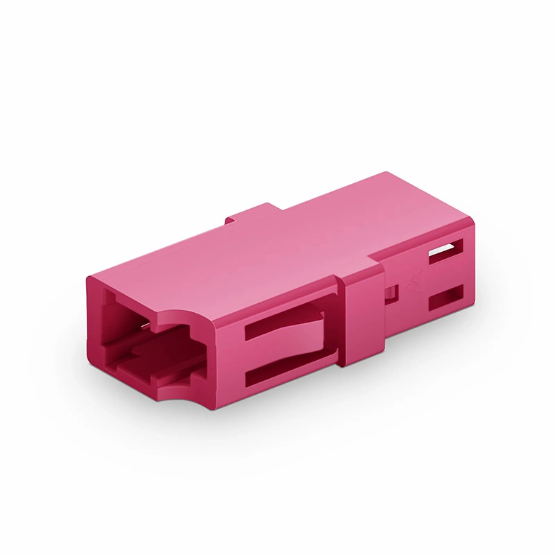 SFPS LC/UPC to LC/UPC Simplex OM4 Multimode Plastic Fiber Optic Adapter/Coupler without Flange, Violet