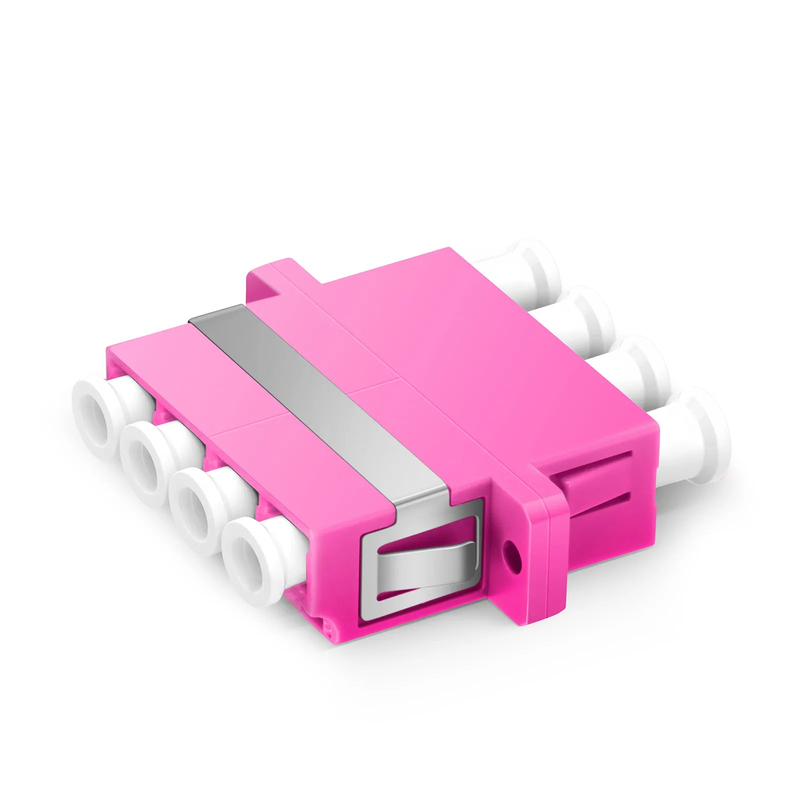 SFPS LC/UPC to LC/UPC Quad OM4 Multimode Plastic Fiber Adapter/Coupler with Flange, Violet