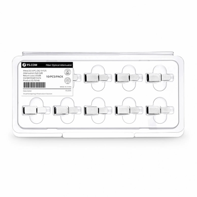 SFPS SC/UPC Singlemode Fixed Fiber Optic Attenuator, Male-Female, 3dB (10pcs/Pack)