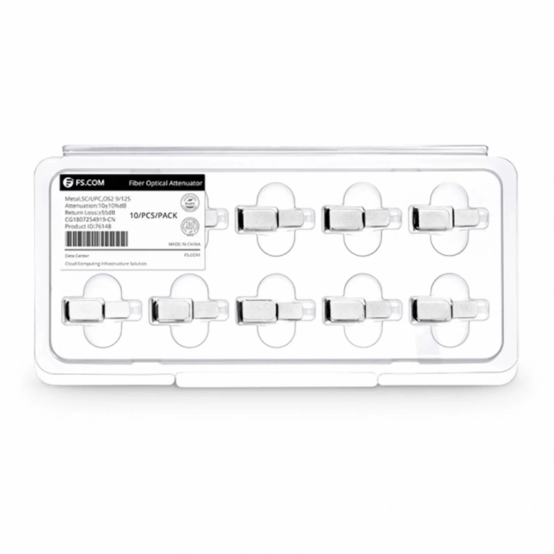 SFPS SC/UPC Singlemode Fixed Fiber Optic Attenuator, Male-Female, 10dB (10pcs/Pack)