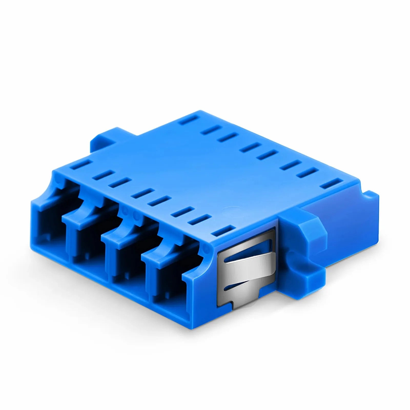 SFPS LC/UPC to LC/UPC Quad OS2 Single Mode Plastic Fiber Optic Adapter/Coupler with Flange