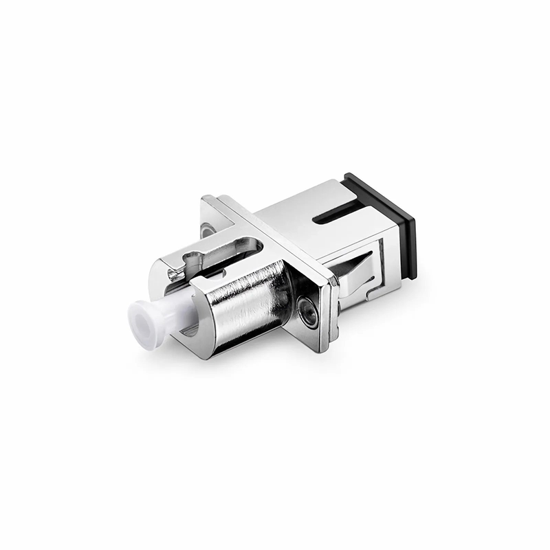 SFPS SC/UPC Female to LC/UPC Female Hybrid Simplex Single Mode/Multimode Metal Fiber Optic Adapter/Coupler with Flange