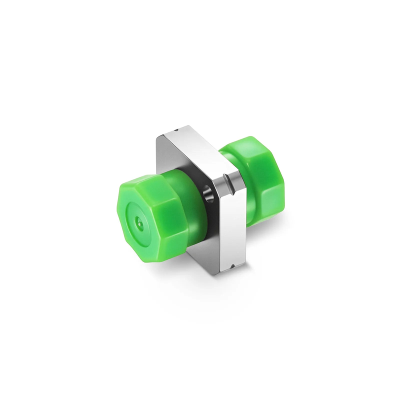 SFPS FC/APC to FC/APC Simplex OS2 Single Mode Square Solid Type One Piece Metal Fiber Optic Adapter/Coupler with Flange (10pcs/pack)