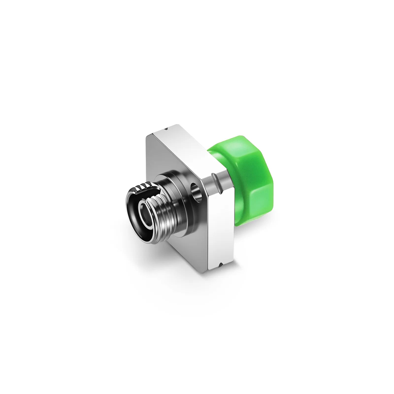 SFPS FC/APC to FC/APC Simplex OS2 Single Mode Square Solid Type One Piece Metal Fiber Optic Adapter/Coupler with Flange (10pcs/pack)