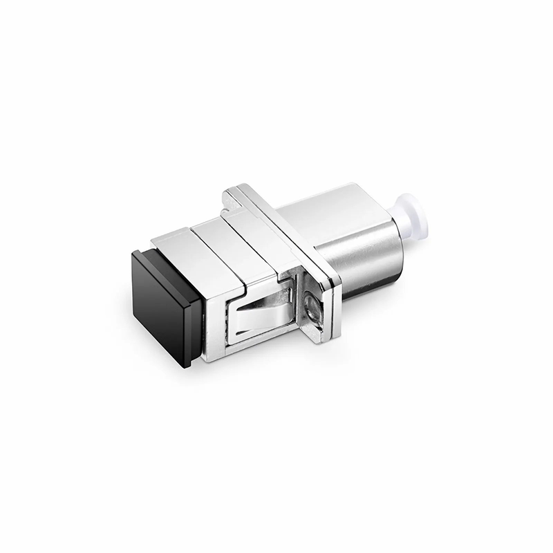 SFPS SC/UPC Female to LC/UPC Female Hybrid Simplex Single Mode/Multimode Metal Fiber Optic Adapter/Coupler with Flange