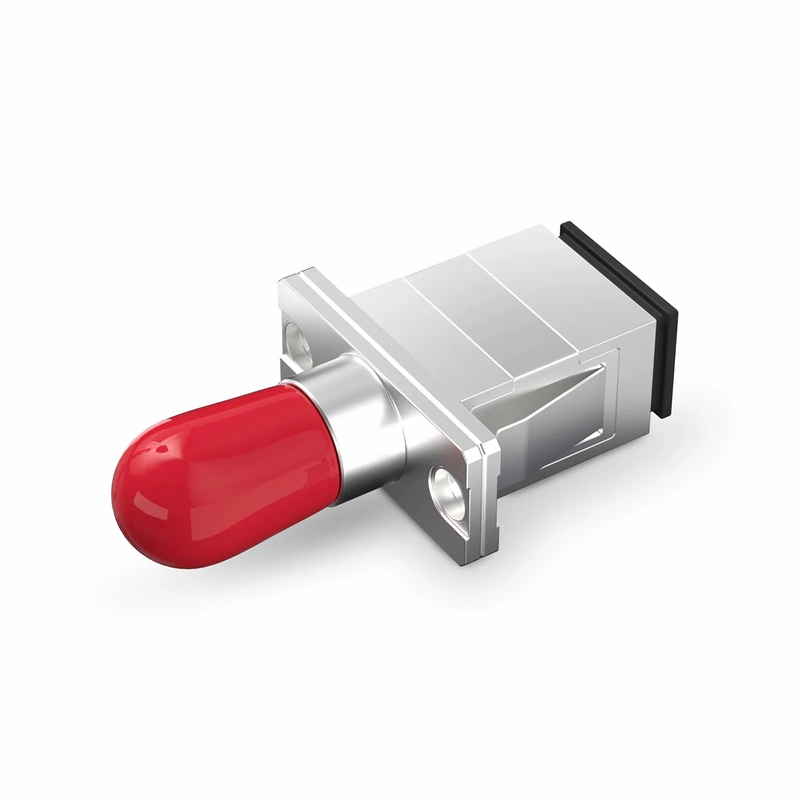 SFPS ST/UPC Female to SC/UPC Female Hybrid Simplex Single Mode/Multimode Metal Fiber Optic Adapter/Coupler with Flange